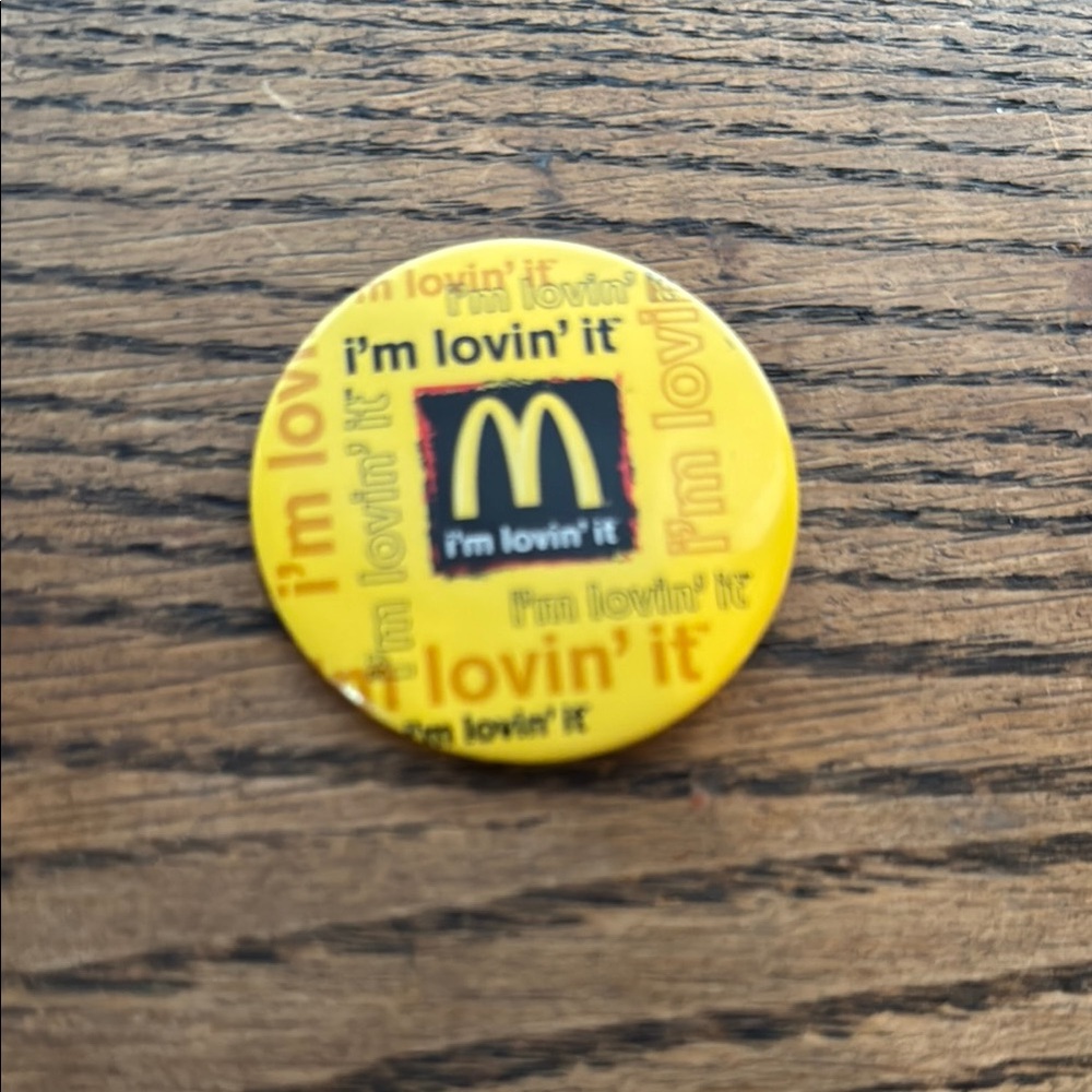 McDonald's Yellow I'm Lovin' It Button